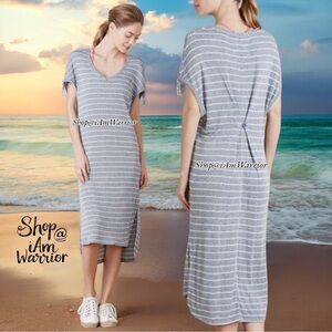 Anthropologie {Saturday Sunday} striped knit coverup midi dress *shop@iamwarrior